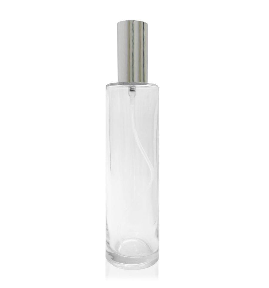 100ml Round Spray Bottle with Silver Lid