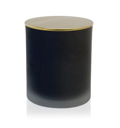 Medium Classic Tumbler - Black Frosted Jar with Gold Metal Tumbler Lid 280 - 300ml