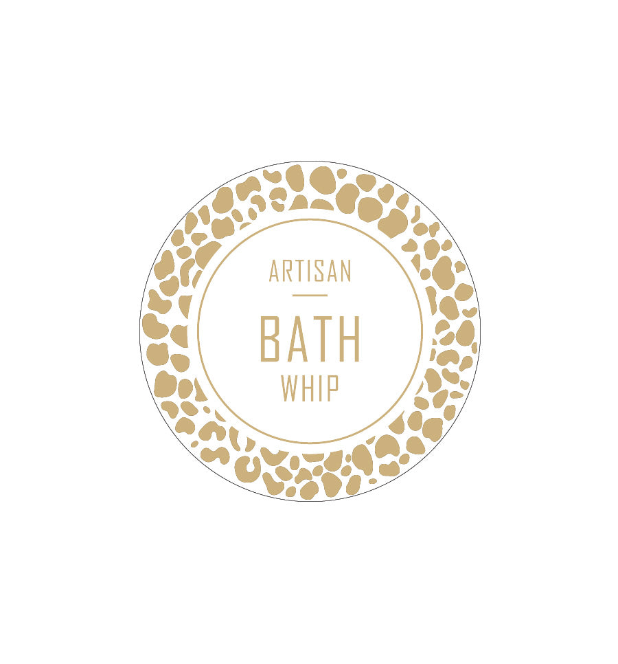 Artisan Bath Whip Label 4.2cm Dia - Transparent with Gold Foiling - New Zealand Candle Supplies