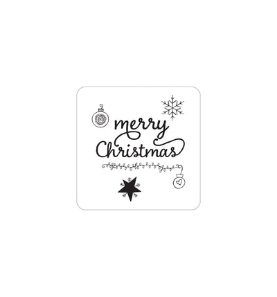10. Merry Christmas Label 3.4cm - Transparent