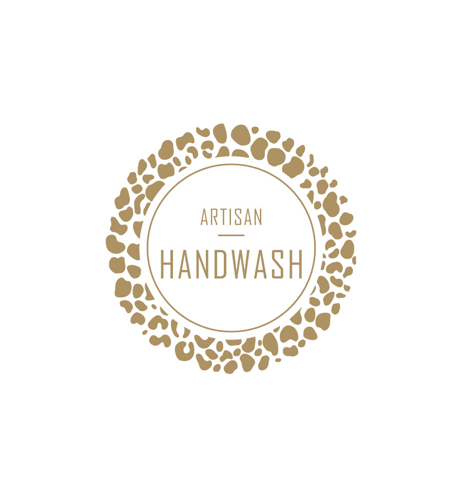 22. Artisan Handwash Label 4.2cm Dia - Transparent with Gold Shiny Foil