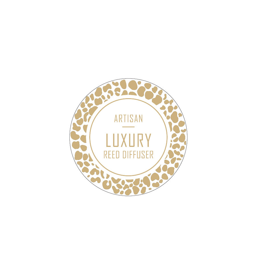 Artisan Luxury Diffuser Label 3.5cm Dia - Transparent with Gold Foiling - New Zealand Candle Supplies