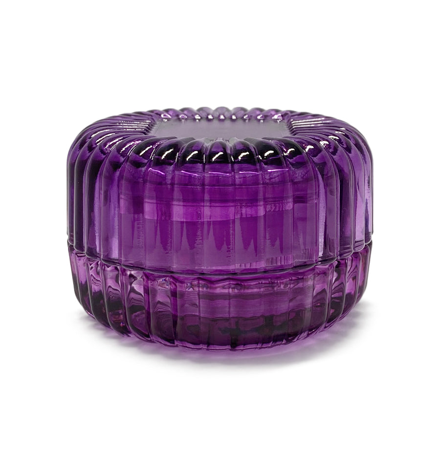 Purple Macaron Glass Jar with Lid 90ml - New Zealand Candle Supplies