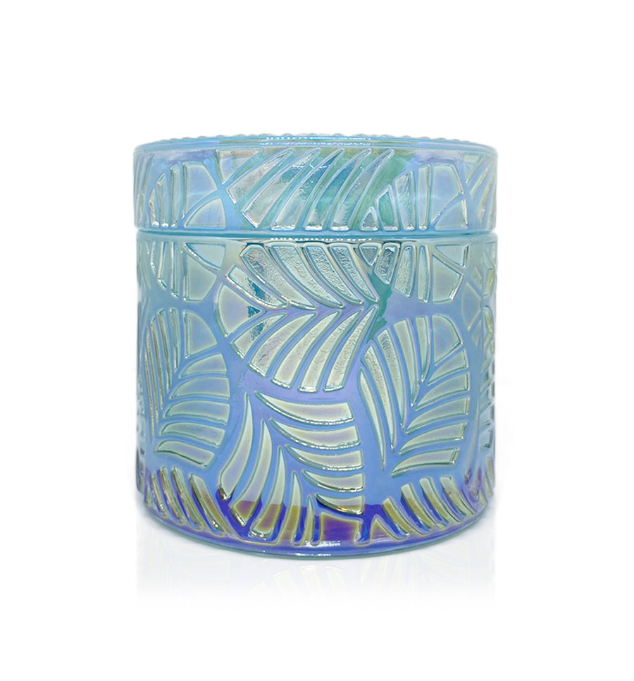 200ml Stunning Blue Leaf Candle Container NZ Candle Supplies
