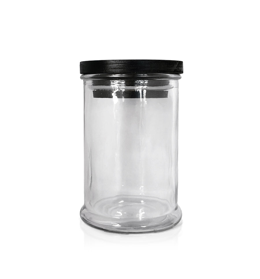 115ml Strong Clear Candle Jar With Black Lid NZ Candle Supplies