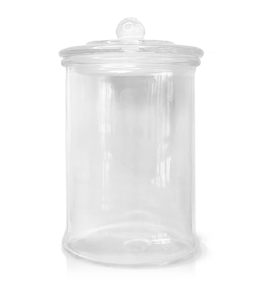 Large Metro - Clear Glass Candle Jar with Glass Lid 650-700ml