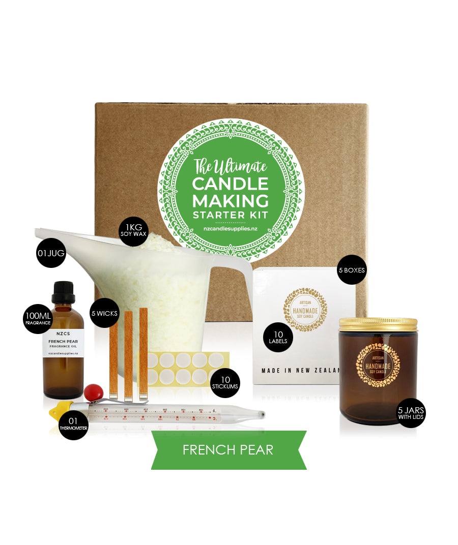 The Ultimate Candle Making Starter Kit - French Pear - Wooden Wicks