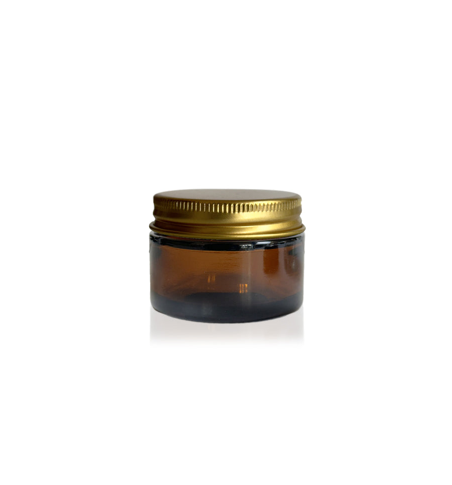 Amber Pharmacist Glass Jar with Gold Lid 30ml