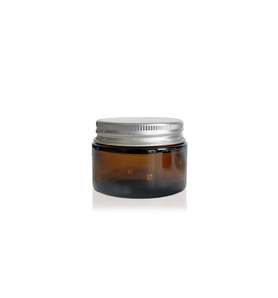 Amber Pharmacist Glass Jar with Silver Lid 30ml