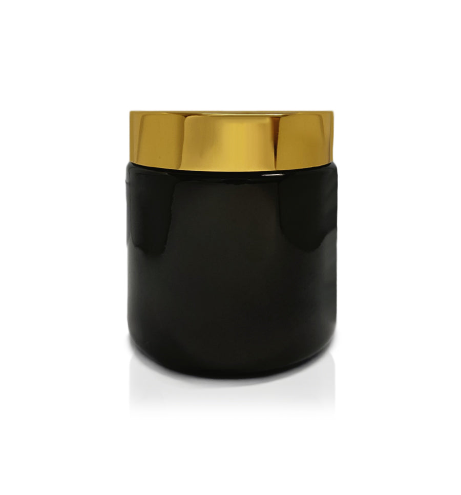 Black Pharmacist Glass Jar with Gold Lid 100ml