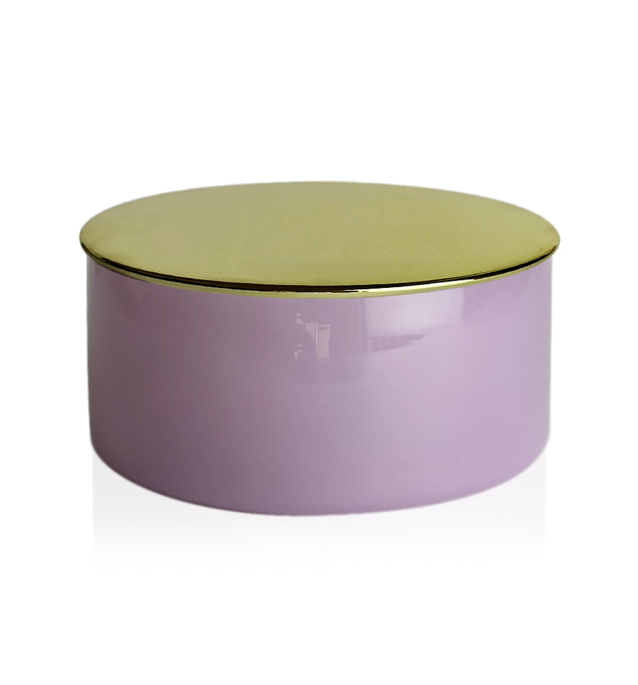 Light Purple Candle Bowl with Gold Lid 350ml
