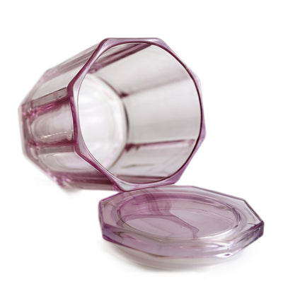 Elaine Purple Glass Candle Jar with Lid 600mls