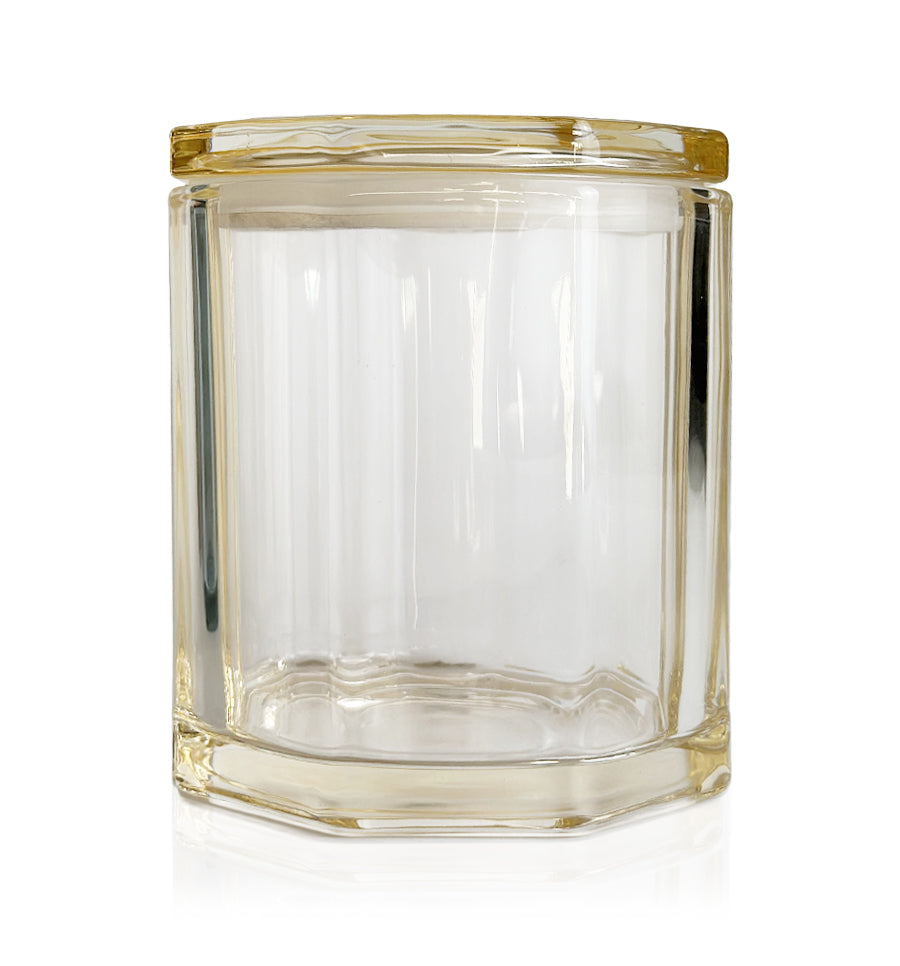 Elaine Soft Gold Glass Candle Jar with Lid 600mls