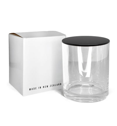 Medium Classic Tumbler - Clear Glass Jar with Black Metal Tumbler  Lid 280 - 300ml