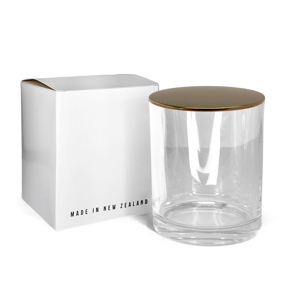 Medium Classic Tumbler - Clear Glass Jar with Bronze Metal Tumbler  Lid 280 - 300ml