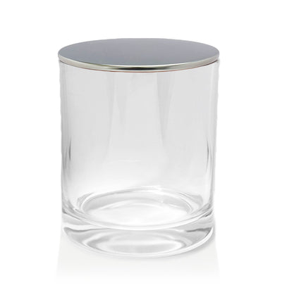 Medium Classic Tumbler - Clear Glass Jar with Silver Metal Tumbler  Lid 280 - 300ml