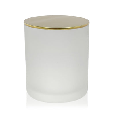 Medium Classic Tumbler - Frosted Jar with Gold Metal Tumbler Lid 280 - 300ml