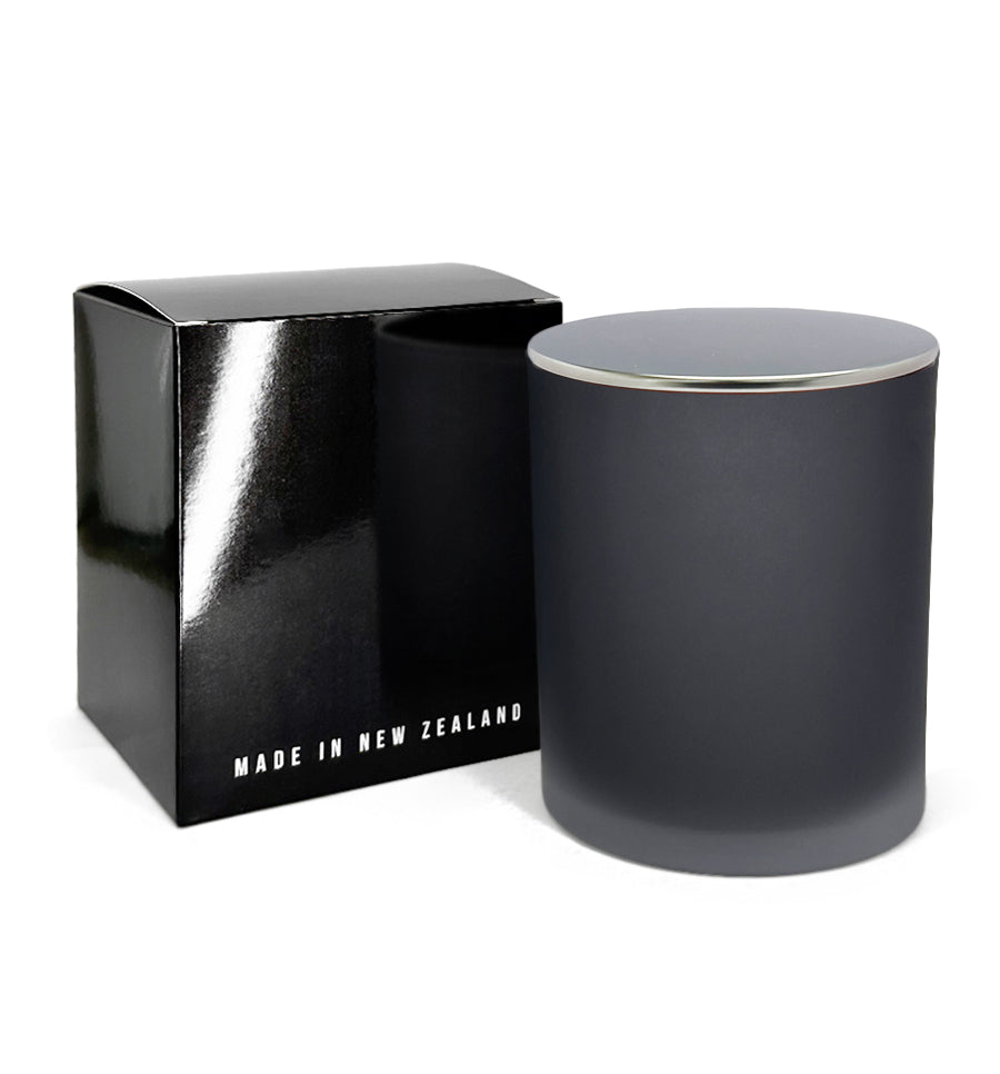 Medium Classic Tumbler - Black Frosted Jar with Silver Metal Tumbler Lid 280 - 300ml
