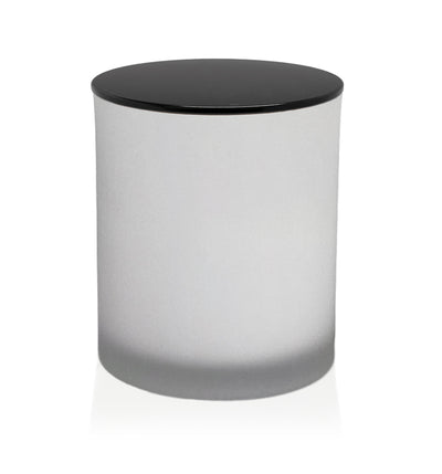 Medium Classic Tumbler - White Frosted Jar with Black Metal Tumbler Lid  280 - 300ml