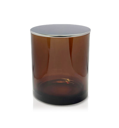 Small Classic Tumbler - Amber Jar with Silver Metal Tumbler Lid 145mls