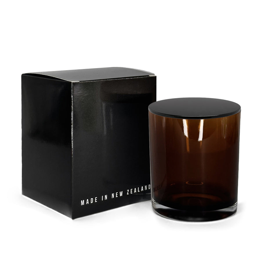 Small Classic Tumbler - Dark Amber Inner Spray Jar with Black Metal Tumbler Lid 145mls