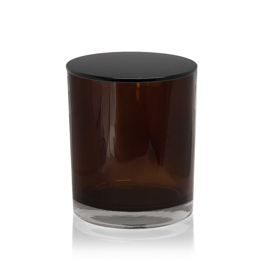 Small Classic Tumbler - Dark Amber Inner Spray Jar with Black Metal Tumbler Lid 145mls
