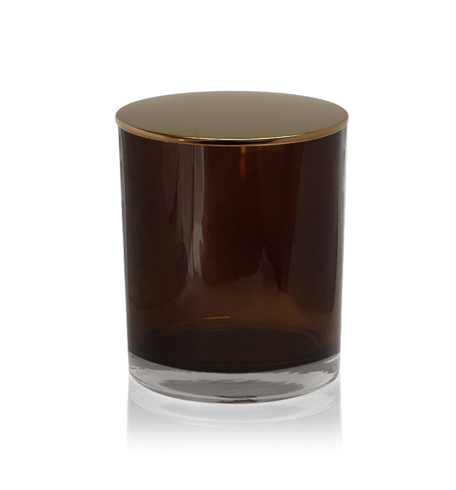 Small Classic Tumbler - Dark Amber Inner Spray Jar with Bronze Metal Tumbler Lid 145mls