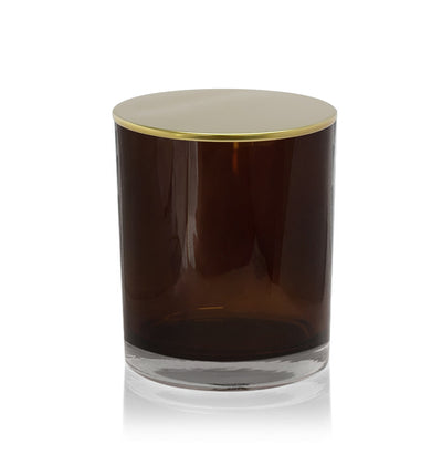 Small Classic Tumbler - Dark Amber Inner Spray Jar with Gold Metal Tumbler Lid 145mls