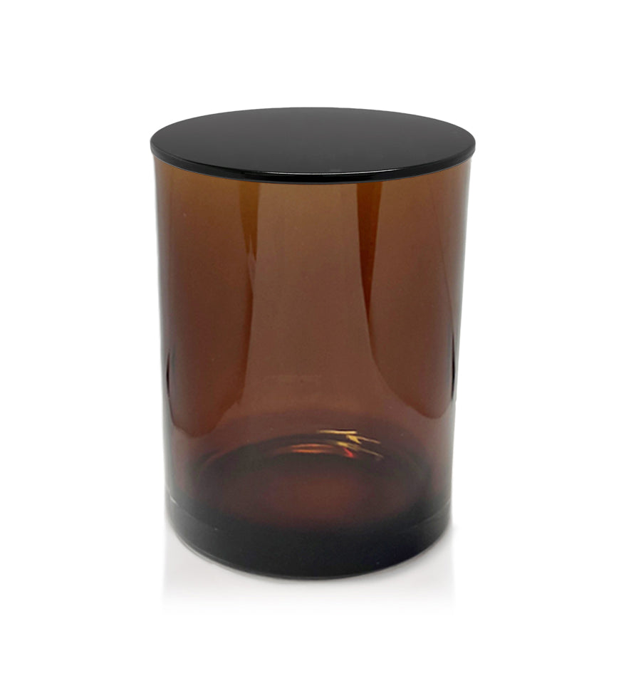 Vogue Tumbler - Amber Jar with Black Metal Lid 250ml