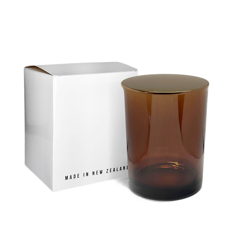 Vogue Tumbler - Amber Jar with Bronze Metal Lid 250ml