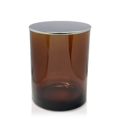 Vogue Tumbler - Amber Jar with Silver Metal Lid 250ml