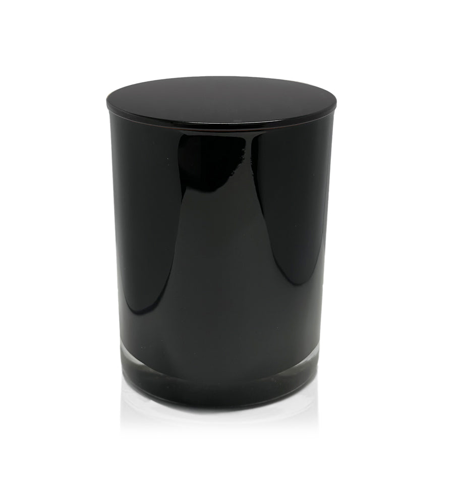 Vogue Tumbler - Black Jar with Black Metal Lid 250ml