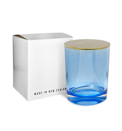 Vogue Tumbler - Blue Jar with Gold Metal Lid 250ml