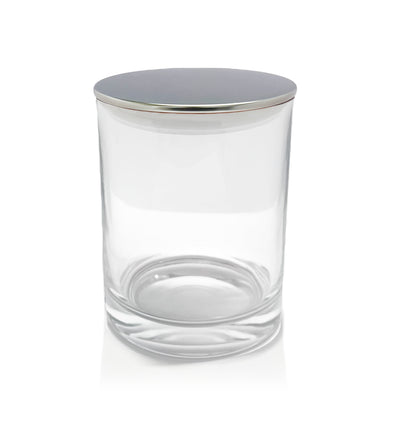 Vogue Tumbler - Clear Glass Jar with Silver Metal Lid