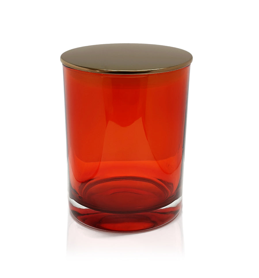Vogue Tumbler - Red Jar with Bronze Metal Lid 250ml