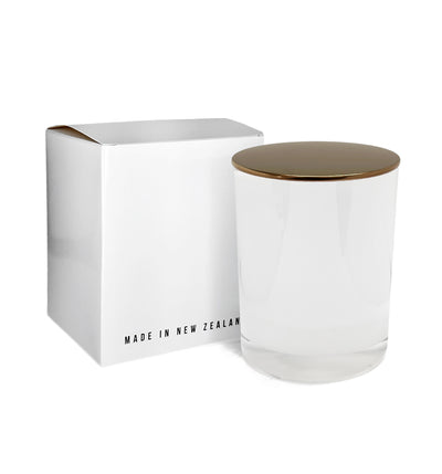 Vogue Tumbler - White Jar with Bronze Metal Lid 250ml
