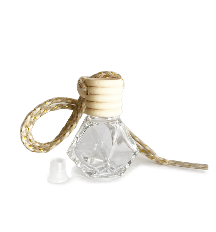 5ml Diamond Car Diffuser Bottle with Wooden Cap and String