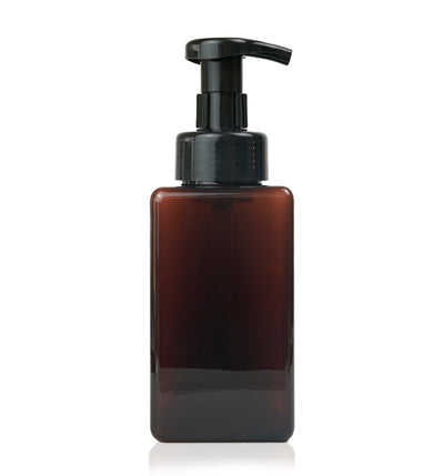 450ml Amber Plastic Bottle with Black Foaming Pump