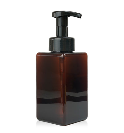 450ml Amber Plastic Bottle with Black Foaming Pump