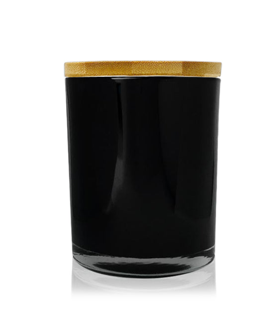 Small Classic Tumbler -  Black Jar  with Wooden Lid 145mls