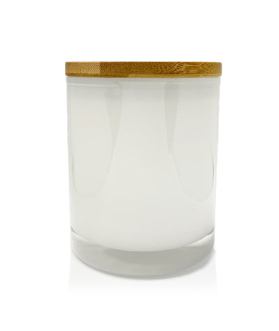 Small Classic Tumbler - White Jar Inner Spray  with Wooden Lid 145mls