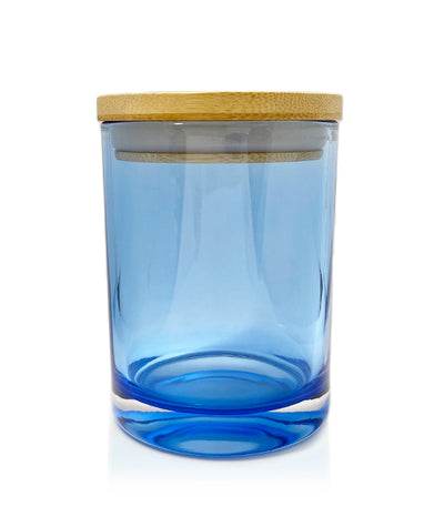 Vogue Tumbler - Blue Jar  with Wooden Lid 250ml
