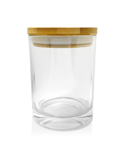 Vogue Tumbler - Clear Glass Jar with Wooden Lid 250ml
