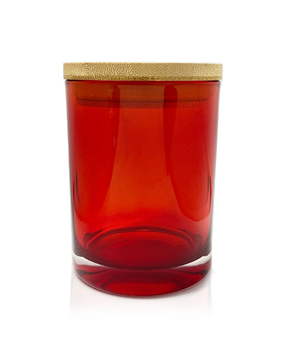 Vogue Tumbler - Red Jar  with Wooden Lid 250ml