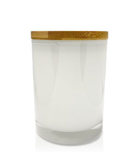 Vogue Tumbler - White Jar  with Wooden Lid 250ml
