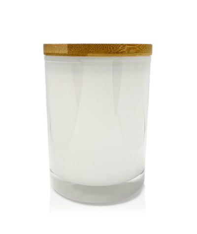 Vogue Tumbler - White Jar  with Wooden Lid 250ml