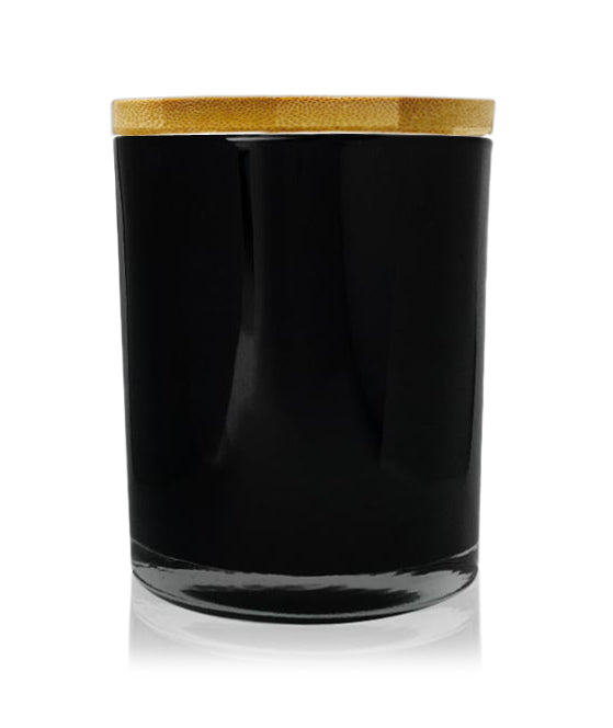 Medium Classic Tumbler - Black Jar  with Wooden Lid 280 - 300ml