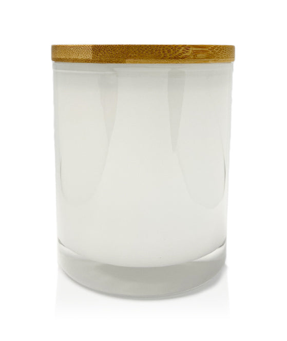 Medium Classic Tumbler - White Jar  with Wooden Lid 280 - 300ml