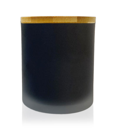 Medium Classic Tumbler - Black Frosted Jar 280 - 300ml with Wooden Lid