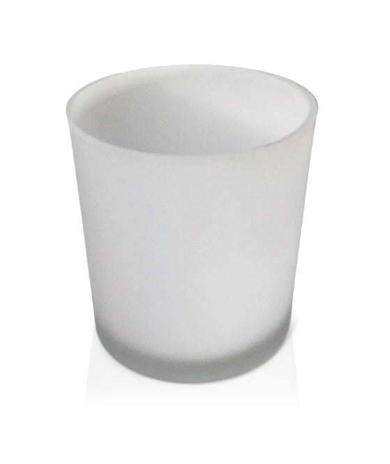 Medium Classic Tumbler - White Frosted Jar 280 - 300ml with Wooden Lid